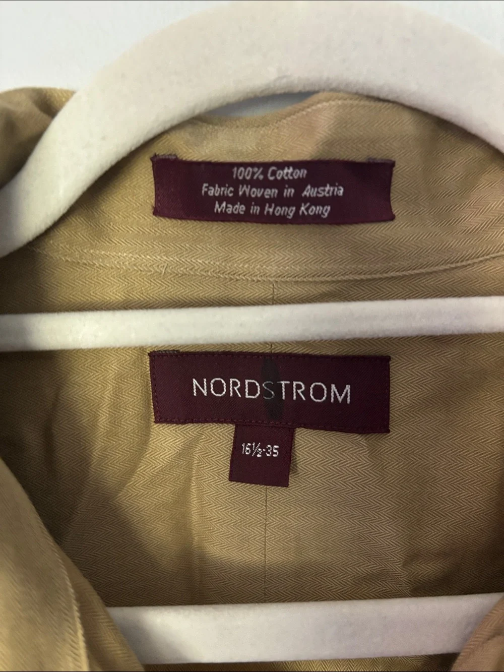 Nordstrom Men’s Tan Long-Sleeve Button-Up Shirt